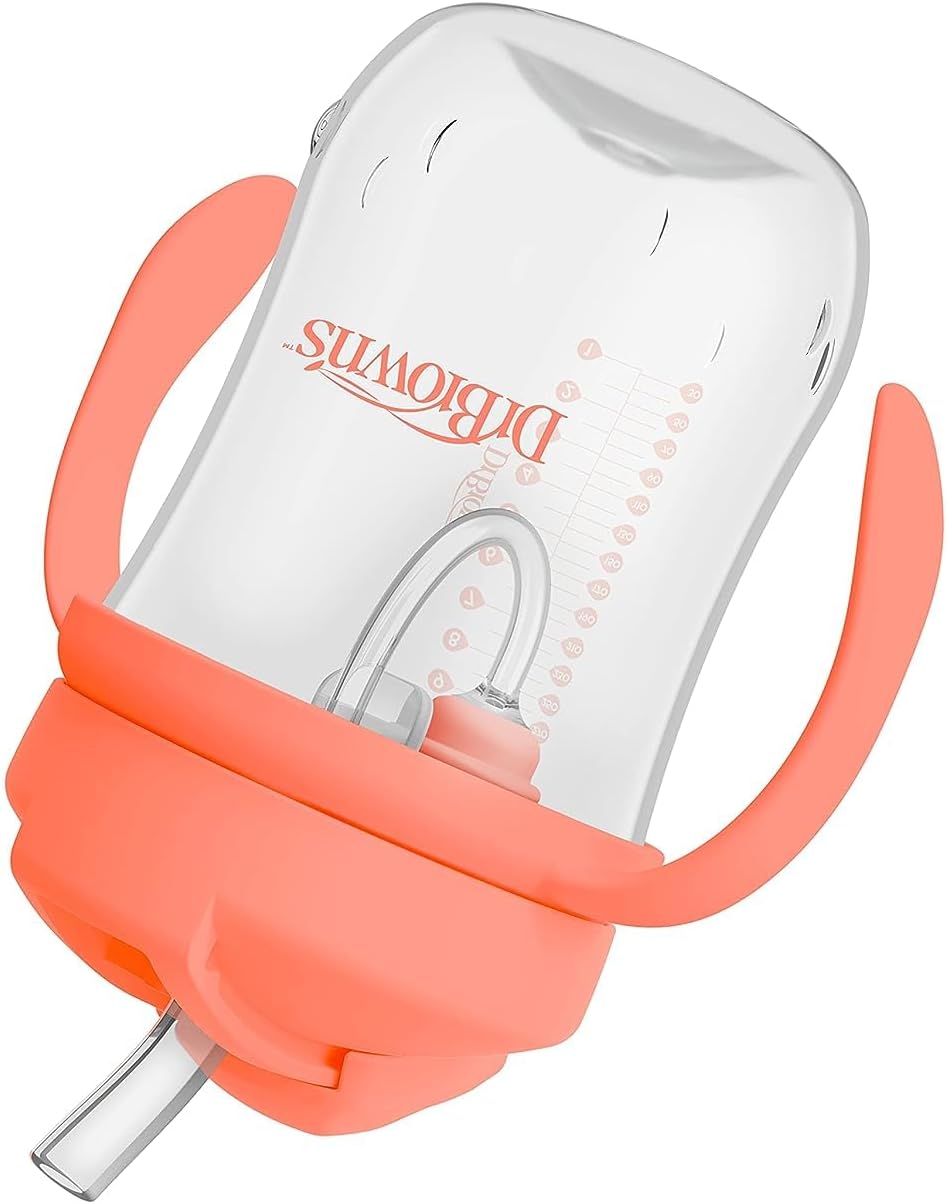 Dr. Brown's Milestones, Baby's First Straw Cup Sippy Cup with Straw, 6m+, 9oz/270ml, Coral, BPA Free