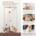 Interactive Cat Toy, Rechargeable Electric Cat Teaser, Hanging Door cat Toy, 2 Motion Modes (360° Spin & Irregular Jumping), Smart Auto Cat Toy for Exercise & Fun, Grey