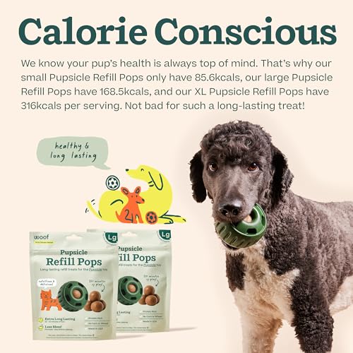 WOOF Pupsicle Chicken Refill Pops, Delicious Long Lasting Dog Treats, Wholesome Ingredients, Pre-Made Large Pupsicle Refills Pops- For Dogs 25 - 75 lbs - 7 count