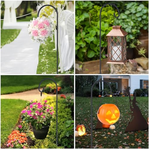 FEED GARDEN Adjustable 32 Inch Small Shepherd Hooks for Outdoor, Garden Hooks for Lanterns, Sheperd Hook for Hanging Plants, Bird Feeders, Solar Lights, Mason Jars, Weddings Decor,1 Pack