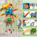 Parrot Toys Bird Toys Perch Pullable Stainless Steel Spoons Colorful Acrylic Stick Chew Toys for s Mini Macaws African Greys Cockatoos Conures, Cockatiels, Lovebirds, Parrotlets and Other (blue)