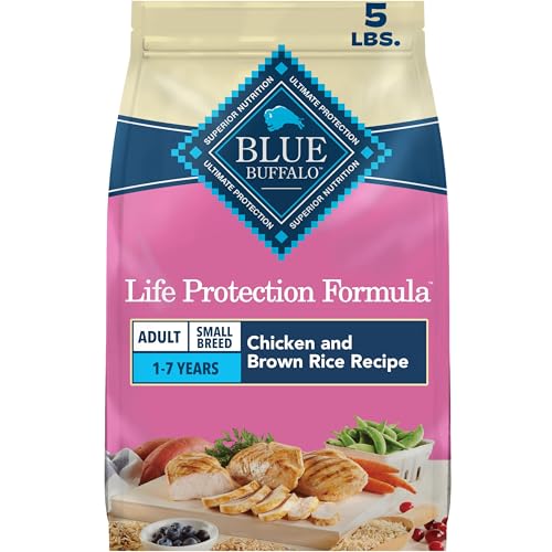 Blue Buffalo Life Protection Formula Chicken & Brown Rice Small Breed Adult Dry Dog Food, Supports Immunity with Antioxidant-Rich LifeSource Bits, Promotes Healthy Muscles, Skin & Coat Health, 5 lbs.