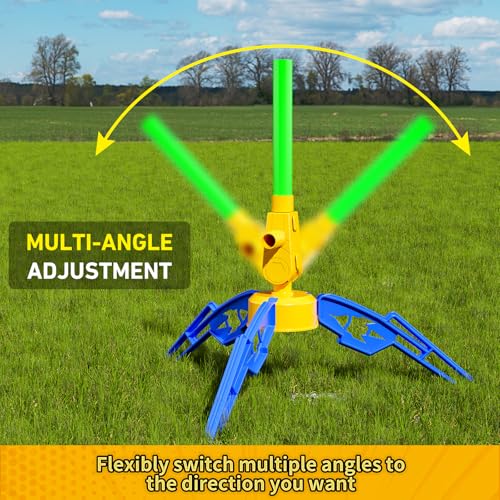 Otoseth Toys Rocket Launcher for Kids - Launch up to 100 Ft, 8 Multi-Color Foam Rockets & Adjustable Launch Stand, Kids Outdoor Toys, Age 3+
