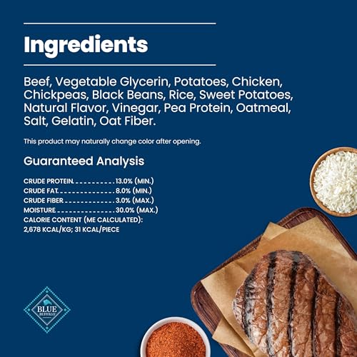 Blue Buffalo Nudges Beef & Rice Homestyle Natural Dog Treats, Meatball-Inspired Recipe, Healthy Reward or Training Treat, Made in the USA with Real Beef, No Artificial Preservatives, 16 oz.