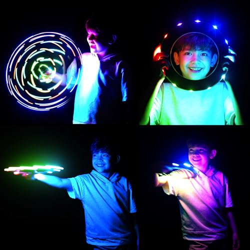 TOSY Flying Ring - 36 RGB Multicolor or 12 Monocolor LEDs, Super Bright, Lost Mode, Auto Light Up, Easter Basket Stuffers Gift for Kid/Teen/Boy/Girl, Safe, Waterproof, Pool/Beach/Camping Toy