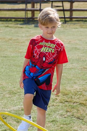 Disney Marvel Birthday Shirt for Boys and Girls 2-9 Years | Cotton Toddler Short Sleeve Graphic Tee | Kids Summer Clothes