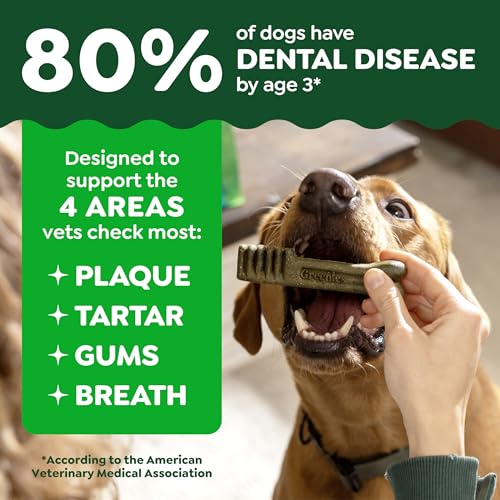 Greenies Veterinarian-Recommended Adult Natural Dental Dog Treats Teenie Size, Dog Dental Chews, Original Flavor, 36 oz. Pack, 130 Count