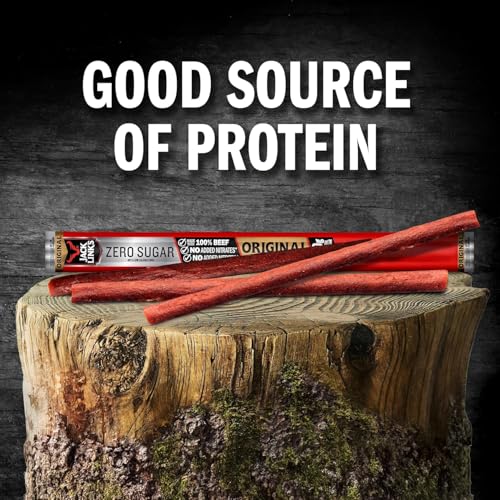 Jack Link's Original Zero Sugar Beef Sticks - (20 Pack) 0.92 oz Meat Sticks - Ready to Eat Protein Snacks - 5g Protein per Serving - Made with 100% Real Beef