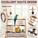 Bird Playground, Natural Wooden Parrot Stand Suitable for Small and Medium Birds, with Feeding Cups, Swing, Chew Toys,Bird Perch Ideal for Parakeets, Budgerigars,Canaries,Conures