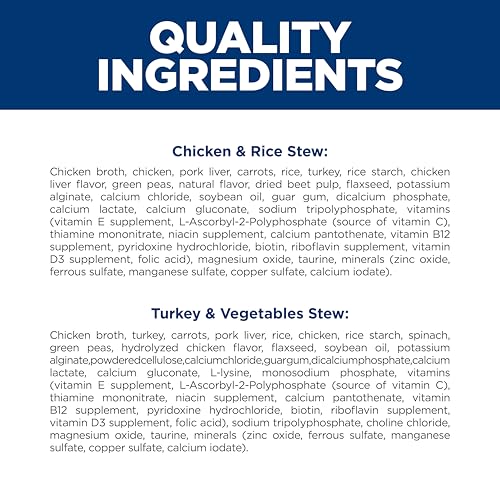 Hill's Science Diet Sensitive Stomach & Skin, Adult 1-6, Stomach & Skin Sensitivity Support, Wet Dog Food, Variety Pack: Chicken, Turkey Stew, 2.8 oz Pouch, Case of 12