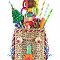 KATUMO Bird Toys, Parrot Grass Basket and Shredding Foraging for Parakeets, Cockatiels, Conures, Small and Medium Bird Cage Accessories