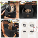 JOEJOY Dog Car Seats for Small Medium Dogs Under 35lbs, Dog Booster Seat with Detachable Washable Cover and Cushion, Memory Foam Pet Car Seat with Safety Belt and Storage Pockets (Black)