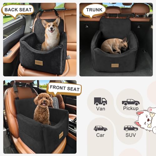 JOEJOY Dog Car Seats for Small Medium Dogs Under 35lb, Black