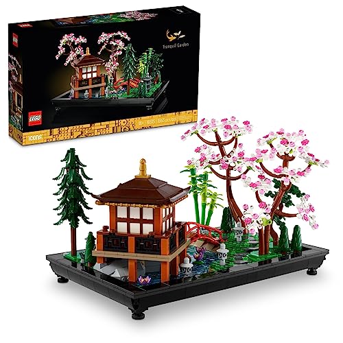 LEGO Icons Tranquil Garden Building Set - Detailed Japanese Zen Garden DIY Kit for Adults, Ages 18+ - Gift for Birthday - Building Block Set for Home Decor - 10315