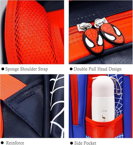 Cartoon Spider Schoolbag with Pencil Case - 3D, Waterproof, Large-Capacity for Primary School Boys (15in)