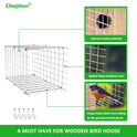 Bluebird House Predator Guards 2 Pcs, Strong Metal Wire Birdhouse Entrance Protector Guard Bird House Protector Guards for Eastern Bluebird Box (Square)