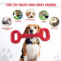 Feeko Dog Toys for Aggressive Chewers Large Breed, 15 inch Interactive Long Lasting Dogs Toy with Convex Design Natural Rubber Tug-of-war Toy for Medium Large Tooth Clean(Red)