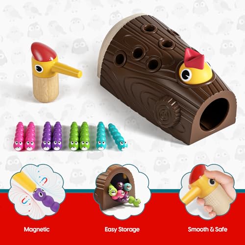 TOP BRIGHT Montessori Toys for 2 Year Old - Magnetic Bird Feeding Games for 2 Year Olds, Learning Toys for Toddlers 2-4 Years, Fine Motor Skills Toy for 3 Years Old Girls and Boys