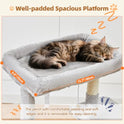 Taoqimiao Cat Tree,38.2-Inch Cat Tower for Indoor Cats,Suitable for Kittens with Luxurious cat condo with Adjustable Baskets and Luxurious Perch Light Gray MS029SW