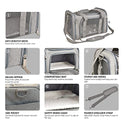 Henkelion Cat Carriers Dog Carrier Pet Carrier For Small / Medium Cats Dogs Puppies (Up To 15lbs), TSA Airline Approved Small Dog Carrier Soft Sided, Collapsible Waterproof Travel Puppy Carrier - Grey
