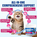 Just Try 23 in 1 Taurine for Cats Vitamins Treats with L-Lysine for Immune, Joint Support Skin & Coat & Heart Health - Multivitamin, HIV Omega 3, Biotin Supplements for Indoor & Senior Cat - 300 Bites