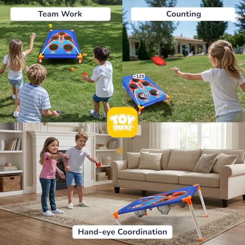TOY Life Bean Bags Toss Carnival Games, Cornhole, Outdoor Toys for Kids Ages 4-8, Backyard Game Sports & Outdoor Play, Outside Toys for Ages 5-7, Family Lawn Yard Games Birthday Party, Gift for Boys