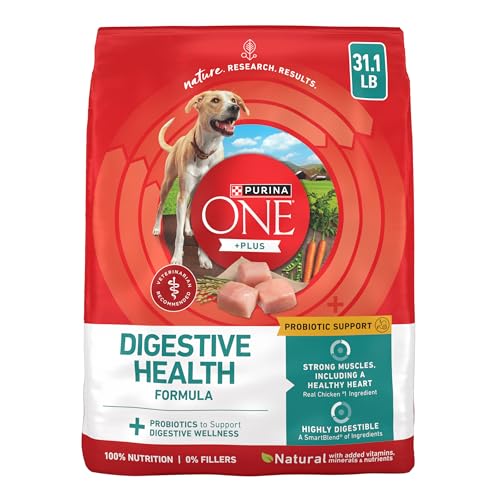 Purina One Plus Digestive Health Formula Dry Dog Food Natural with Added Vitamins, Minerals and Nutrients - 31.1 Lb. Bag