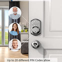 TEEHO TE001 Keyless Entry Door Lock with Keypad - Smart Deadbolt Lock for Front Door with 2 Keys - Auto Lock - Easy Installation - Satin Nickel