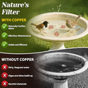 3Pcs Bird Bath Copper Purification Disk 99.99% Pure Copper Water Cleaning Discs 0.6mm Physical Clean Water for All-Season Universal Natural Fit for Outdoor Birdbaths, Bowls, Garden Fountain（Leaf）