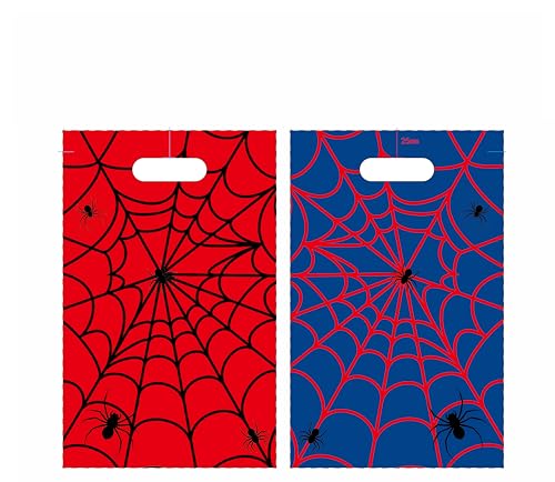 ADARRO 40PCS Spider Wed Party Favor Bags, Red & Blue Cartoon Goodie Candy Bags for Birthday Party Supplies
