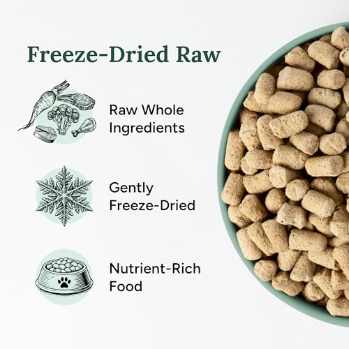 360 Pet Nutrition Freeze-Dried Raw Dog Food – Chicken Recipe with Liver & Organs, High Protein, Omega-3s, Fruits, Veggies & Superfoods, Grain-Free, No Fillers, 3 lb – Made in USA