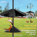 iBorn Squirrel Baffle for Bird Feeder Pole, 19.6” Oversized Squirrel Guard Defender, Bird Feeder for Outdoors Protector, Polycarbonate(PC), Pack of 1, Black