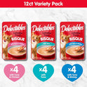 Delectables Bisque Lickable Wet Cat Treats - Chicken, Tuna & Shrimp, 12 count