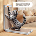 Cat Scratching Board 3 Pack – Reversible Cardboard Scratcher for Indoor Cats, Wide Boxed Scratch Pads with Bell Ball, Durable Corrugated scratchers as Furniture Protector
