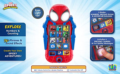 Spidey and His Amazing Friends Toy Phone for Toddler with Built-in Preschool Learning Games, Educational Toys for Toddlers