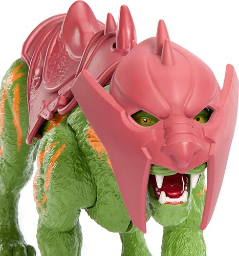Masters of the Universe 2026 Movie Battle Cat Figure with Chomp & 5 Different Roars, 5.5 Inch Scale Tiger Creature with Armor