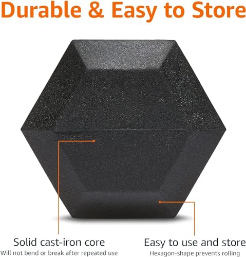 Basics Rubber Hex Dumbbell Hand Weight