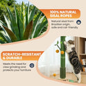 53" Extra Tall Cat Scratching Post for Large Cats, Heavy Duty Vertical Scratcher with Natural Sisal Rope, Stable Climbing Pole with Hanging Ball for Full Body Stretching