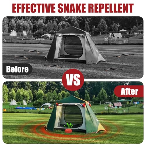 Snake Repellent for Yard, Powerful Outdoor Protection, Pet & Child Safe | Natural Snake Deterrent for Home, Garden, Camping Targets Copperhead & Rattlesnakes (12, 1 Count (Pack of 12))