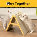 Conlun Cat Scratcher Cardboard with Wood Frame, 3-in-1 Vertical & Horizontal Scratching Pad, Reversible Cat Scratch Board, Durable Furniture Protector for Kittens & Small Cats