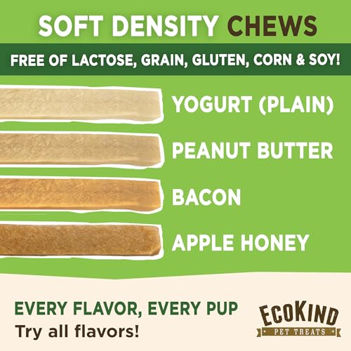 EcoKind Yogurt Dog Chews – Bacon | Dog Treats with Probiotics for Digestive Health, Gut Support & Wellness | Lactose Free, Grain Free, Natural Dog Treat | for All Breeds | USA Made | 25 Chews