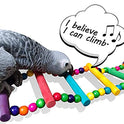 DS. DISTINCTIVE STYLE Bird Ladder Toys Coloured Flexible Parrot Swing Bridge Wooden Cockatiel Cage Hanging Climbing Ladder (39 in (16 Steps))