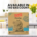 Glad ForceFlex Tall Kitchen Trash Bags, 13 Gallon, Fresh Clean, 140 Count (Package May Vary)