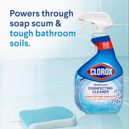 Clorox Disinfecting All-Purpose Cleaner 32 Oz and Bathroom Cleaner, Household Essentials, 30 Oz, Pack of 3