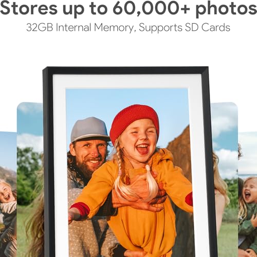 Euphro 10.1'' Digital Picture Frame with 32GB Storage, Digital Photo Frame with 1280x800 IPS Touch Screen, Share Photos/Videos and Send Best Wishes via Free App