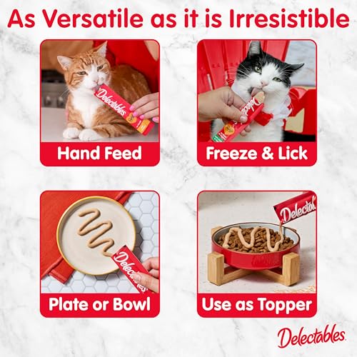 Delectables Squeeze Up Catnip Variety Pack, Creamy Squeezable Puree, Lickable Wet Cat Treats, Grain Free, No Added Fillers, No by-Products, No Added Preservatives, 0.5 Ounces Tube, 20 Tubes Total