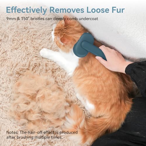 Aumuca Skin Friendly Self-Cleaning Slicker Brush for Dogs & Cats, Gentle Pet Grooming Tool for Shedding & Deshedding, Efficient Hair Remover for Long & Short Haired Pets