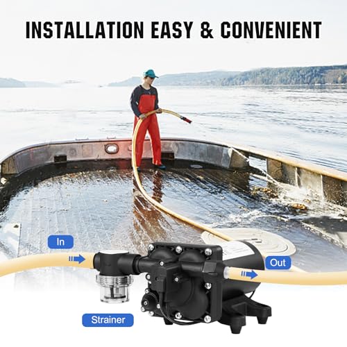 ECO-WORTHY 110V AC Fresh Transfer Diaphragm Water Pump On Demand 5.5GPM 70PSI High Pressure Water Booster Pump 110 Volt with Pressure Switch for Irrigation Garden Hose Sprinkler Home RV