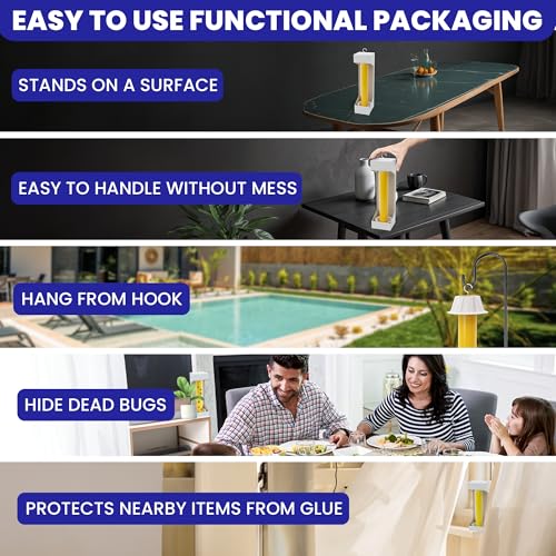 Fly Stick Sticky Fly Traps for Indoors Outdoor 6pk. Non-Toxic Super Sticky Hanging Flies Catcher Paper Tape Strips for Home. Catches All Bugs and gnats. Indoor Outdoor House Flying Insect Trap.