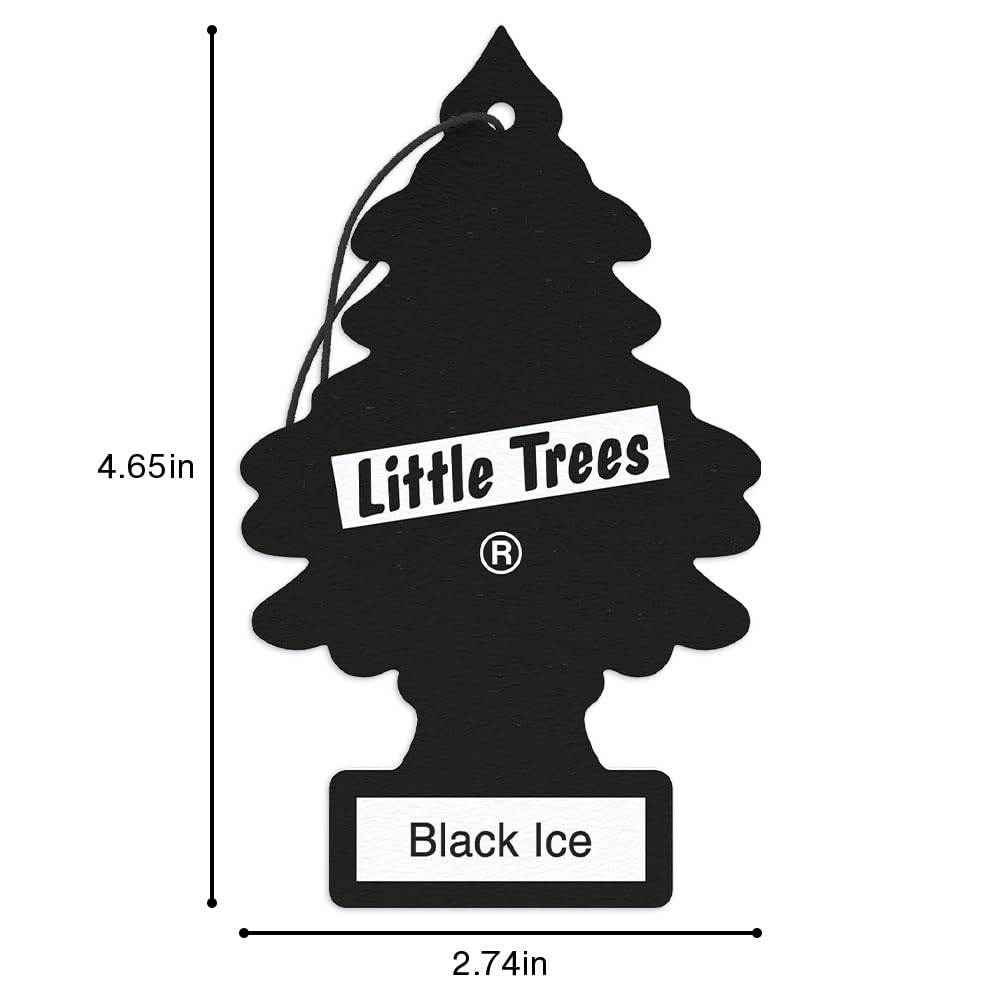 LITTLE TREES Car Air Freshener | Hanging Tree Provides Long Lasting Scent for Auto and Home | Black Ice, 24 Air Fresheners